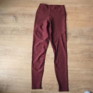 NWOT ORAKI Ecomove Eyelet High-Rise Legging - Burgundy Sz XS